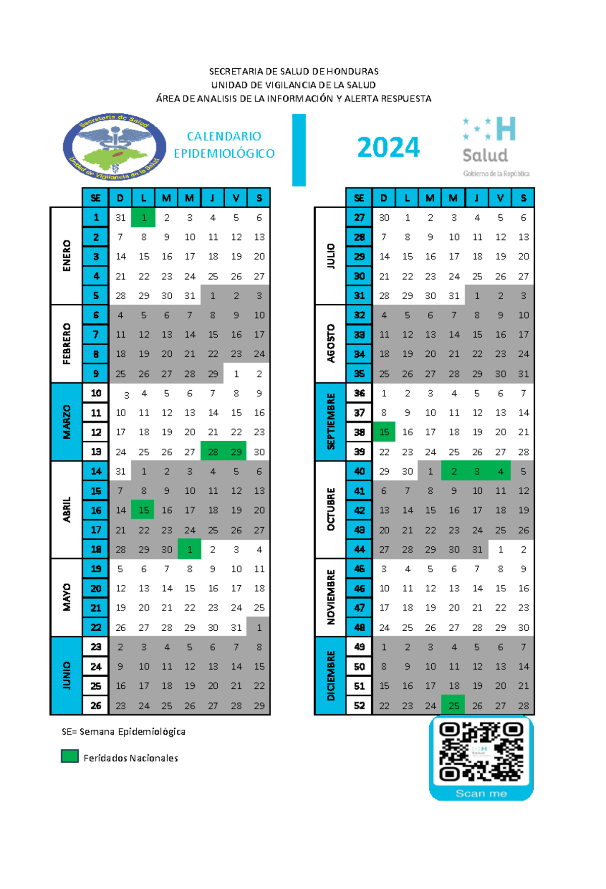 Calendarioepidemiologico2024 UVS SE 1 31 D L 1 M 2 M 3 4 J V 5 S 6
