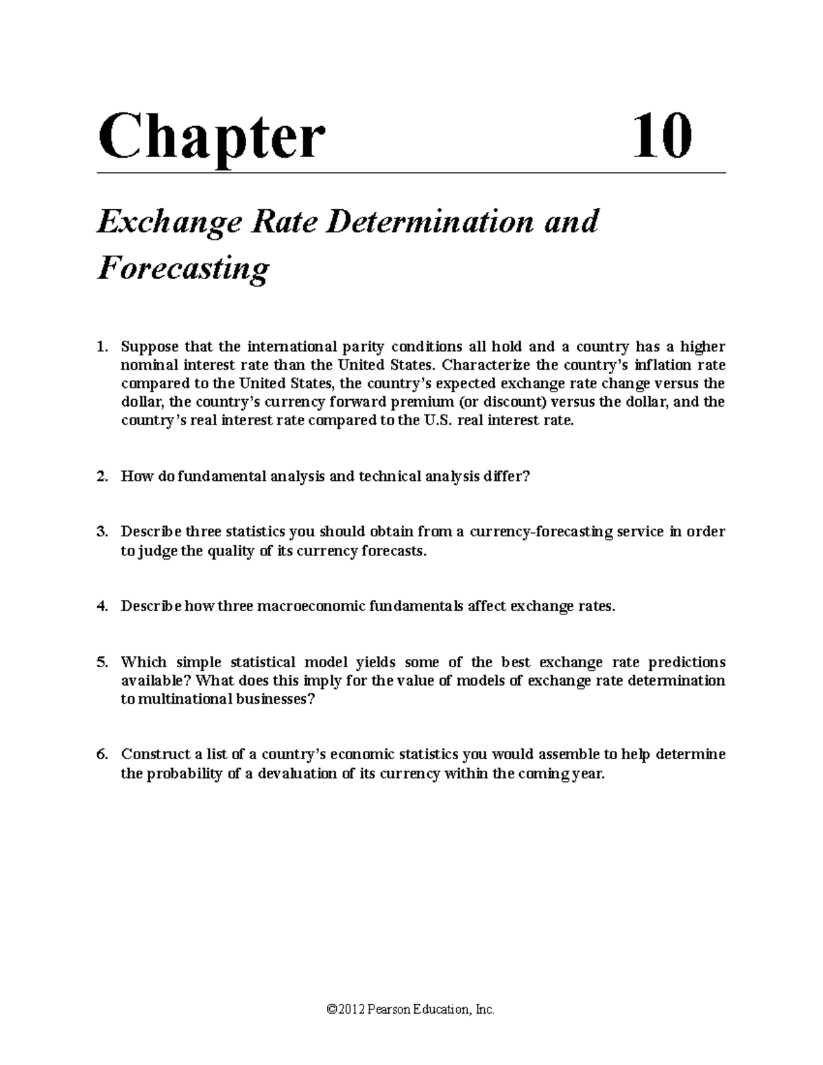 FINS3616 Tutorial W9 - Chapter 10 Exchange Rate Determination and ...