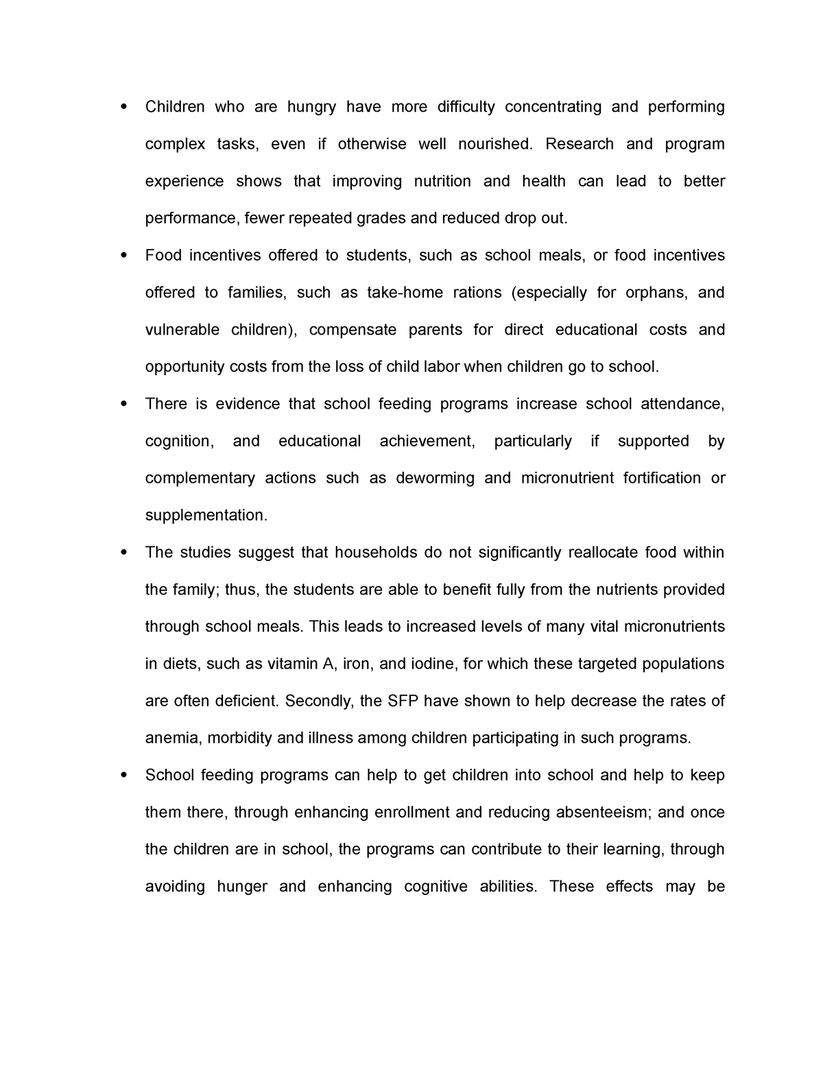 feeding program essay