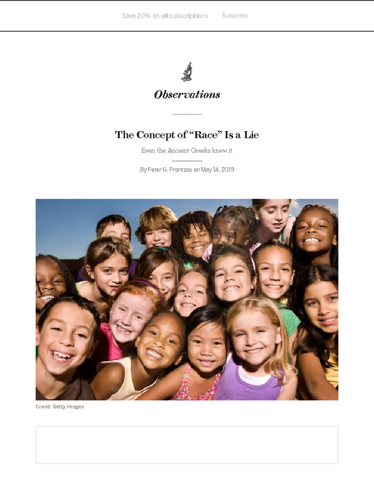 The Concept of Race Is a Lie Scientific American Blog Network Observations Even the Ancient