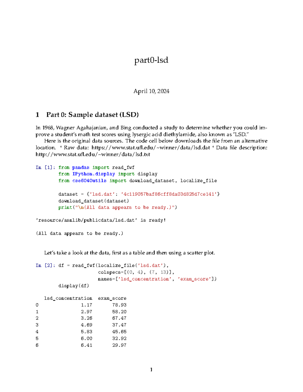 Notebook 12 Part 0 - Part0-lsd April 10, 2024 1 Part 0: Sample Dataset ...