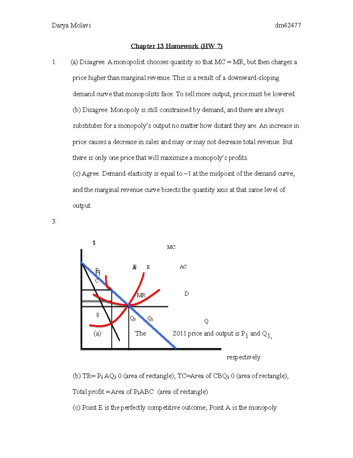 Introduction To Microeconomics - Assignments - ECON HW 7 - MR Chapter ...