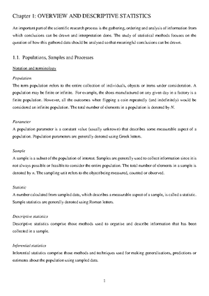 Chapter 2 lecture notes - Chapter 2: PROBABILITY Inferential statistics ...