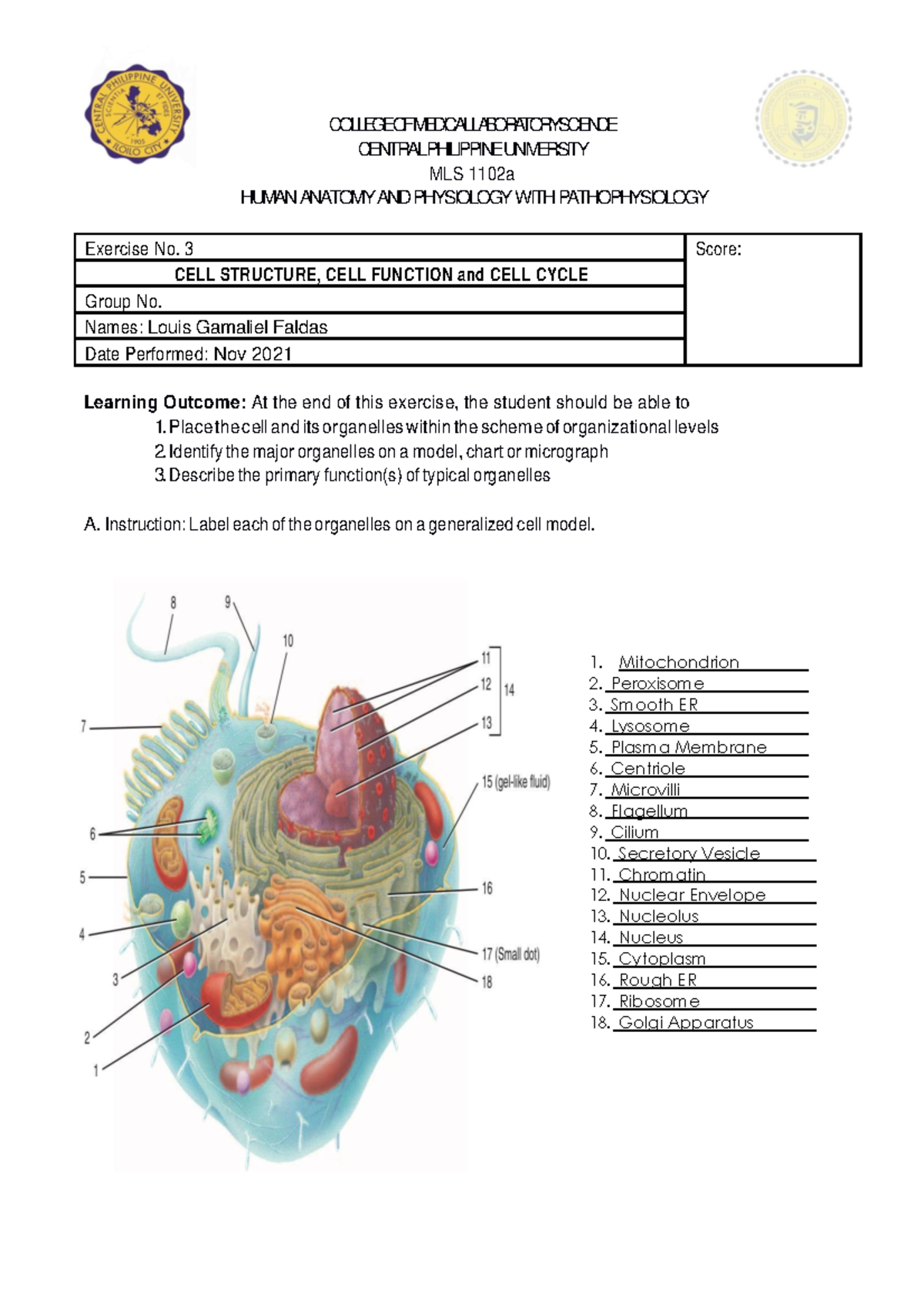 Faldas Activity 3 lab - Community and Public Health for MLS - Central ...