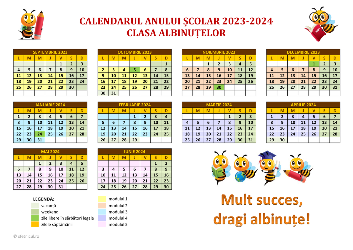 Calendarul Clasei Albinuțelor 2023-2024 - CLASA ALBINUȚELOR ...