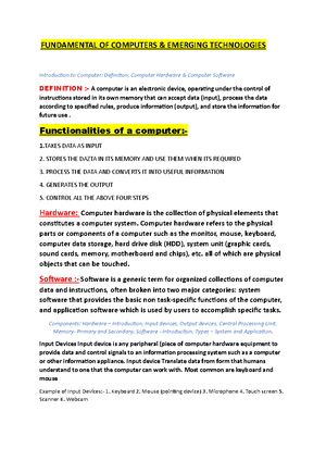 2. Unit-2 Notes - KCA101: FUNDAMENTAL OF COMPUTERS & EMERGING ...