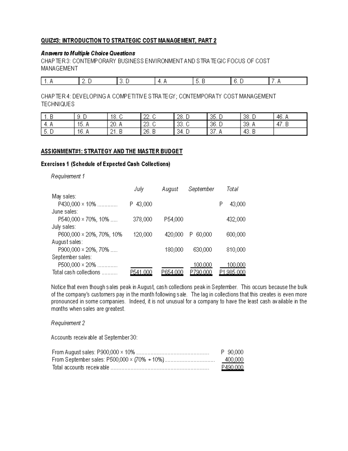 SCM- Answer-KEY-FOR- Assignment 1-QUIZ3-5 - QUIZ#3: INTRODUCTION TO ...