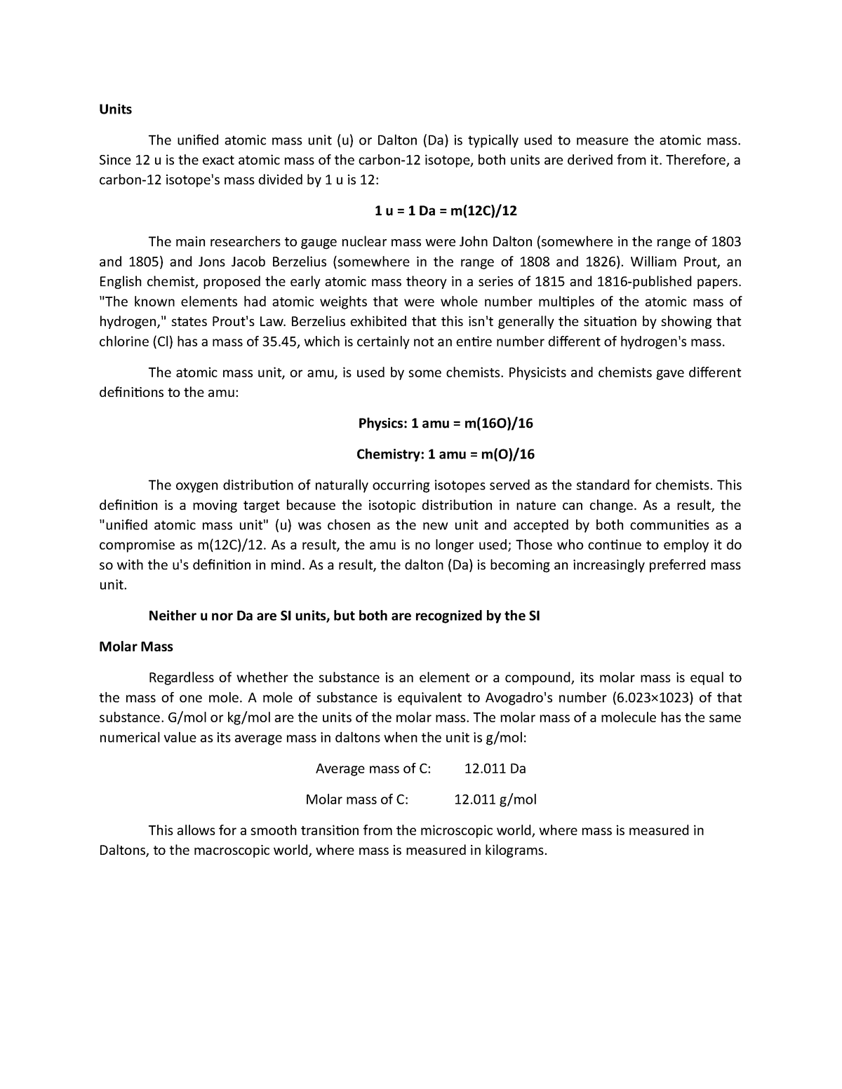 measuring-masses-in-the-atomic-scale-units-the-unified-atomic-mass