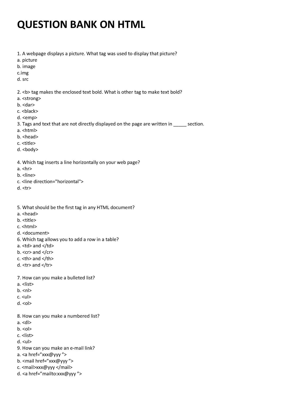 question-bank-on-html-tags-and-attributes-question-bank-on-html-a