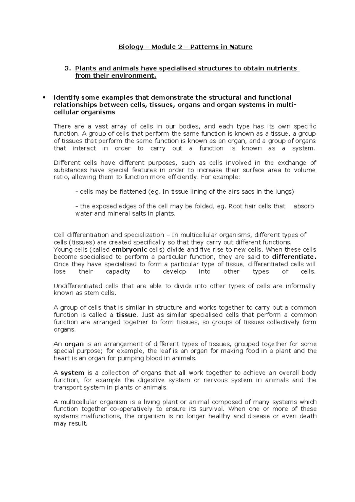 Patterns in nature part 1 - Biology – Module 2 – Patterns in Nature 3 ...