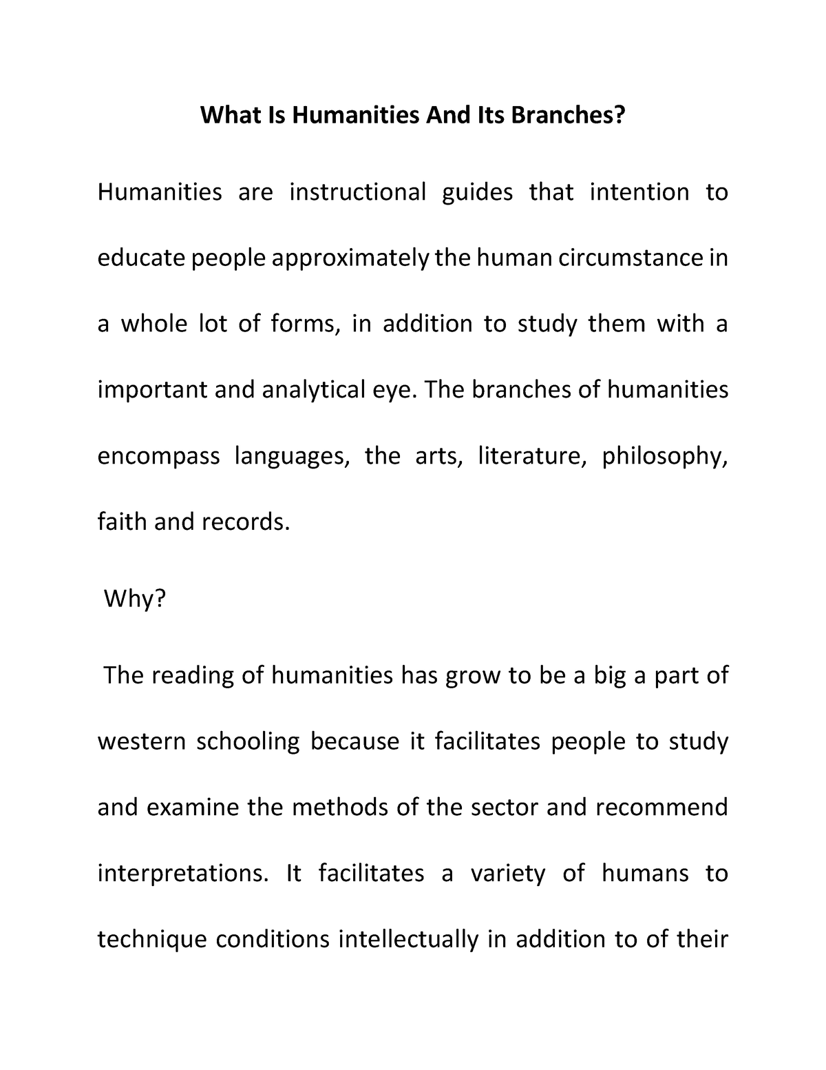 what is humanities essay brainly