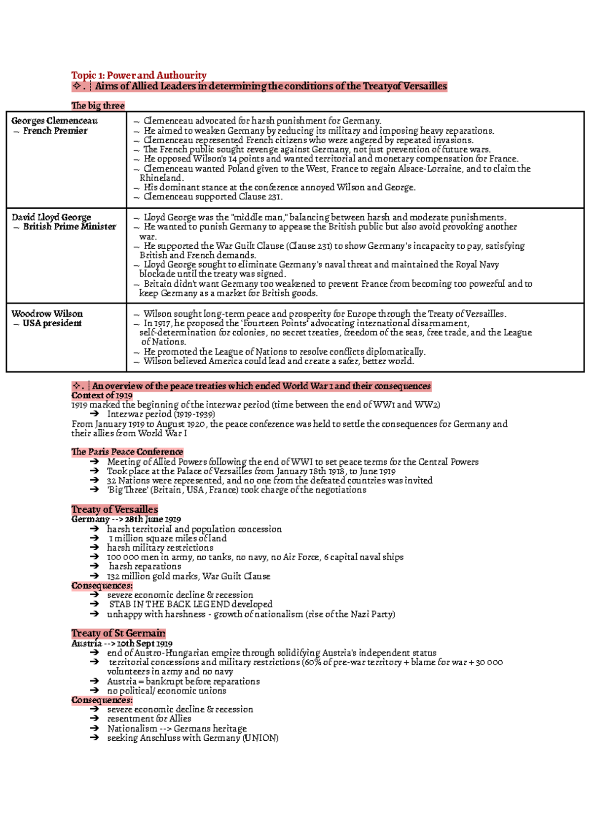 Full Modern History HSC study notes - Topic 1: Power and Authourity ...