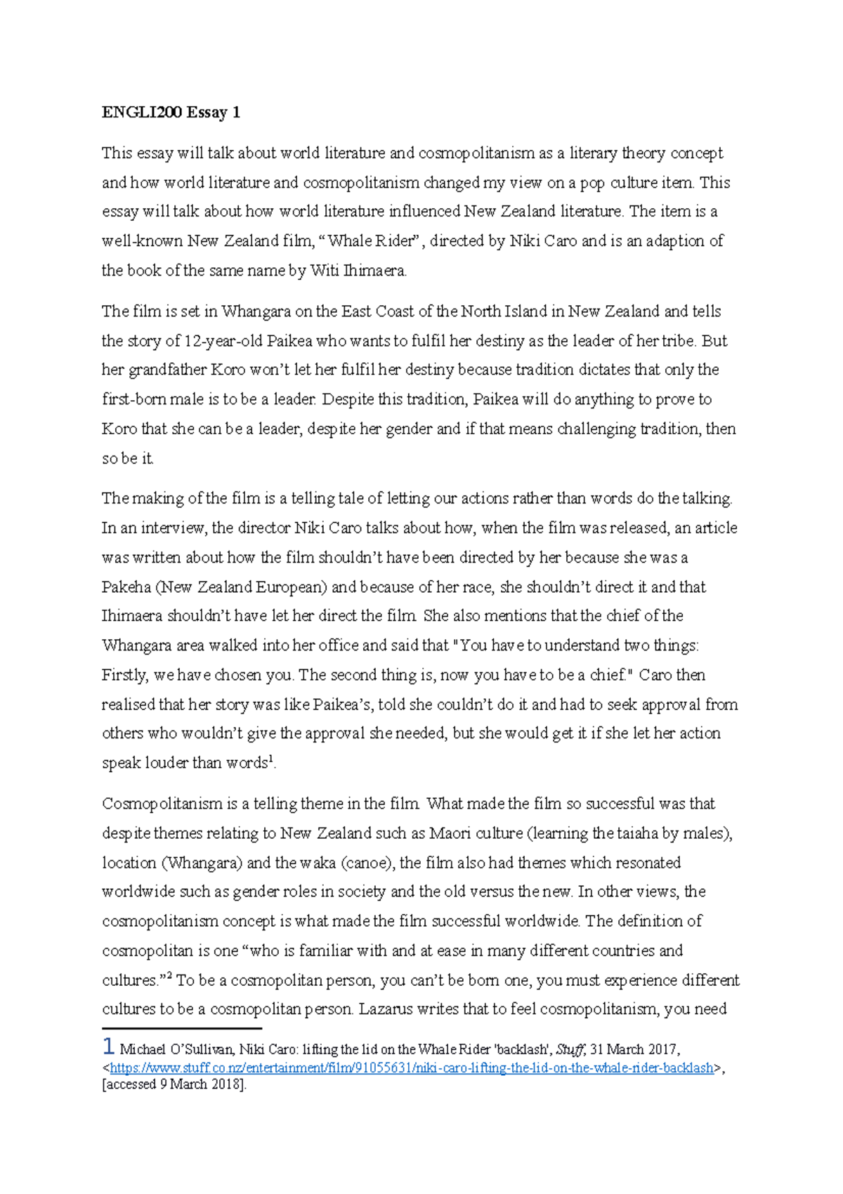 ENGLI200 Essay 1 - This essay will talk about how world literature ...