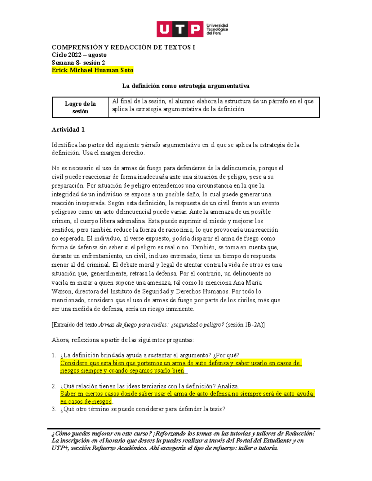 S08.s2 La Definición Como Estrategia Argumentativa (material) 2022 ...