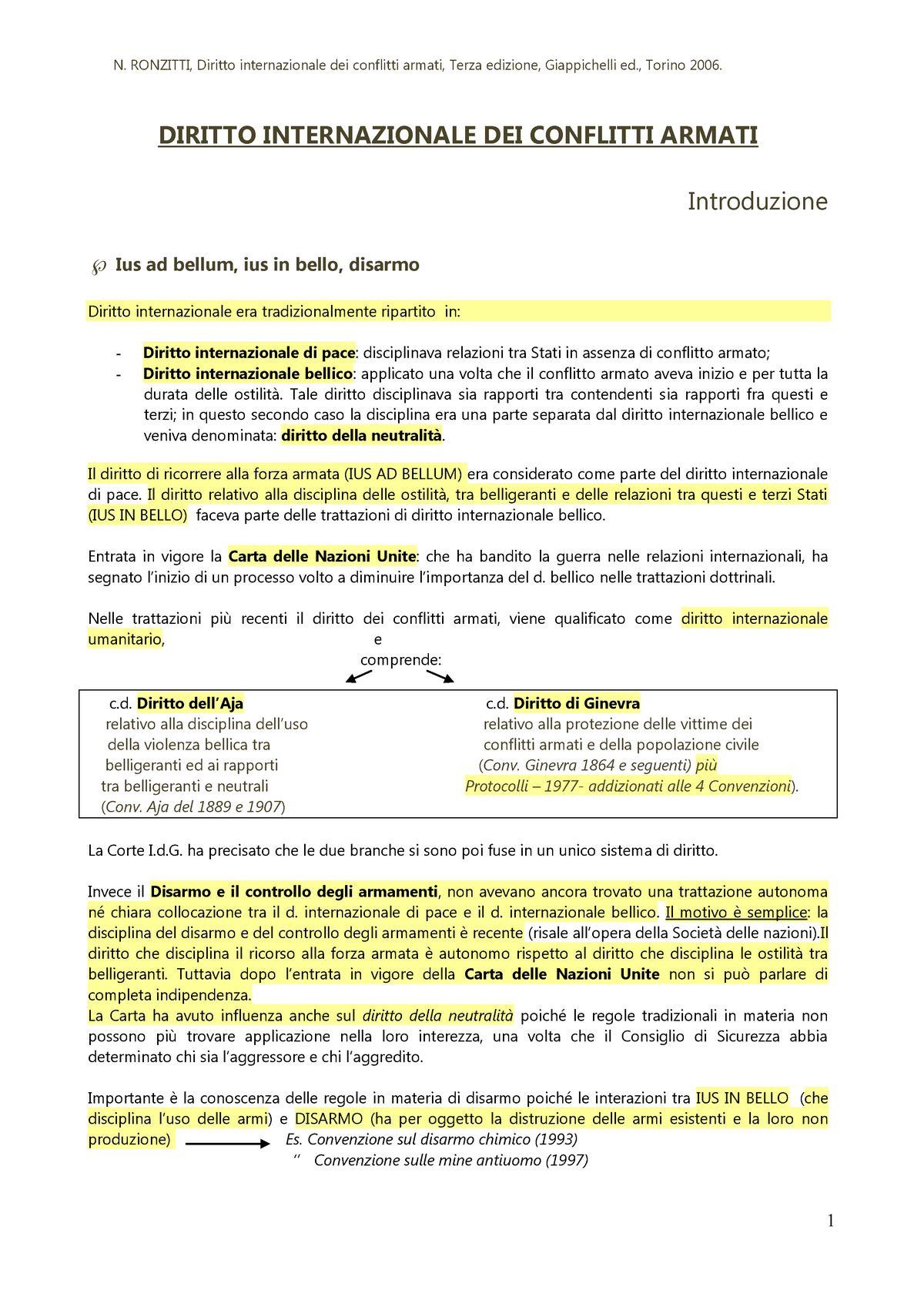 D Internazionale Dei Conflitti Armati Ronzitti Diritto Internazionale Dei Conflitti Armati