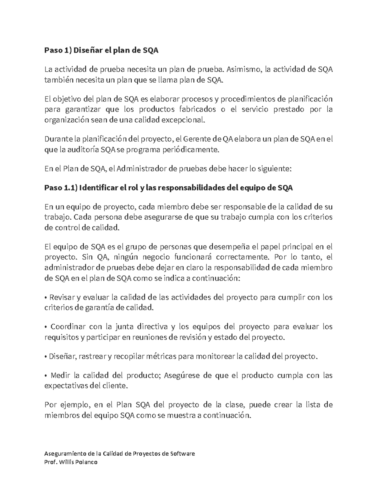 Tips Plan de SQA - Tarea BDD - Aseguramiento de la Calidad de Proyectos ...