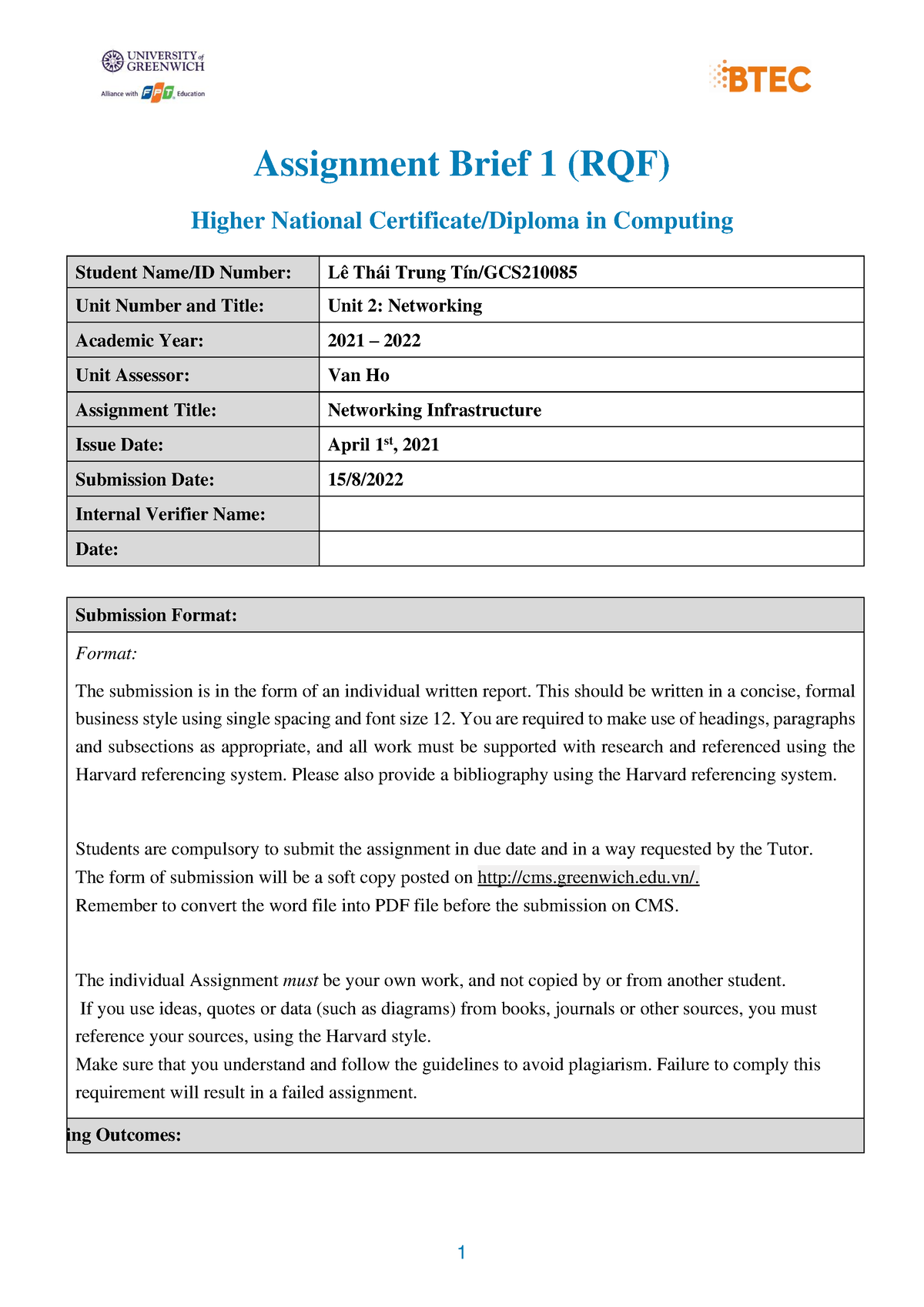 ncfe assignment brief