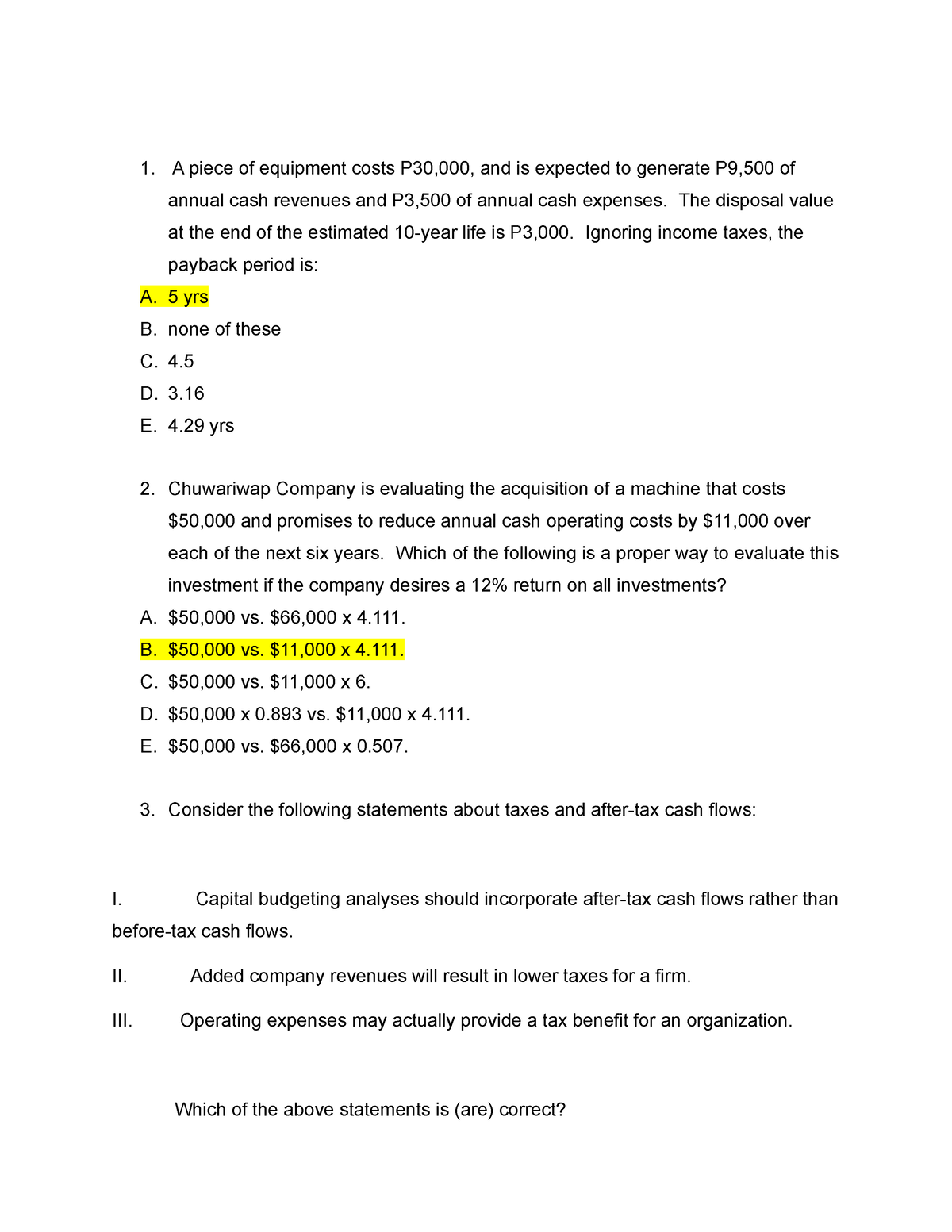 strategic-business-analysis-exam-2nd-part-a-piece-of-equipment-costs