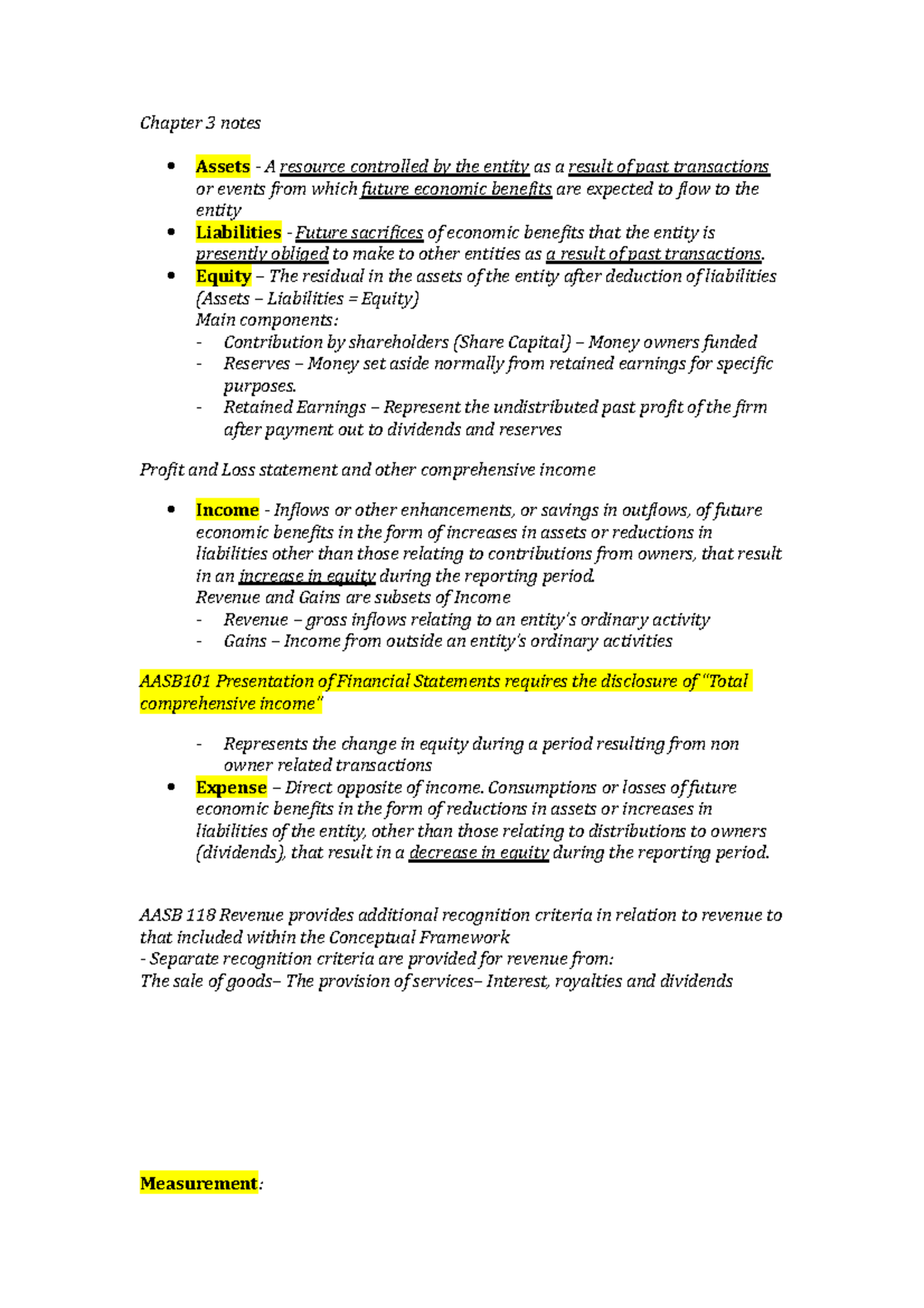 Lecture note, lectures 3 - corporate accounting - Chapter 3 notes ...