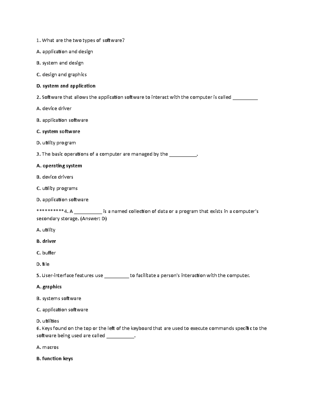BTM 200- Mock Final Exam - What are the two types of software? A ...