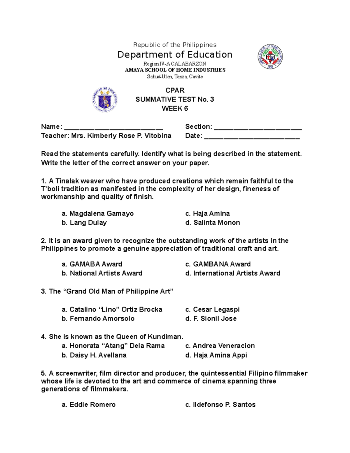 summative-test-no-3-republic-of-the-philippines-department-of