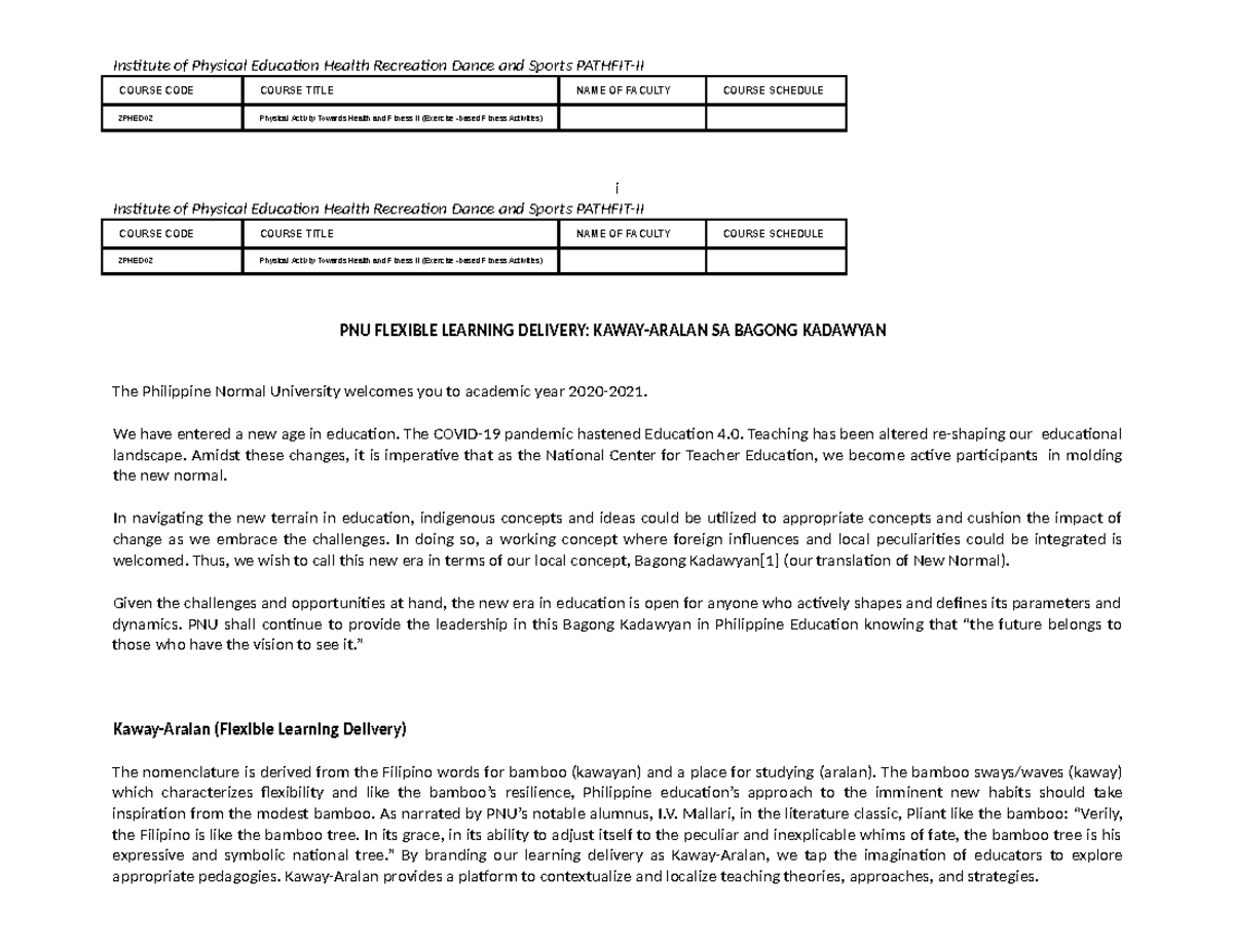 Pathfit II Module - Institute of Physical Education Health Recreation ...