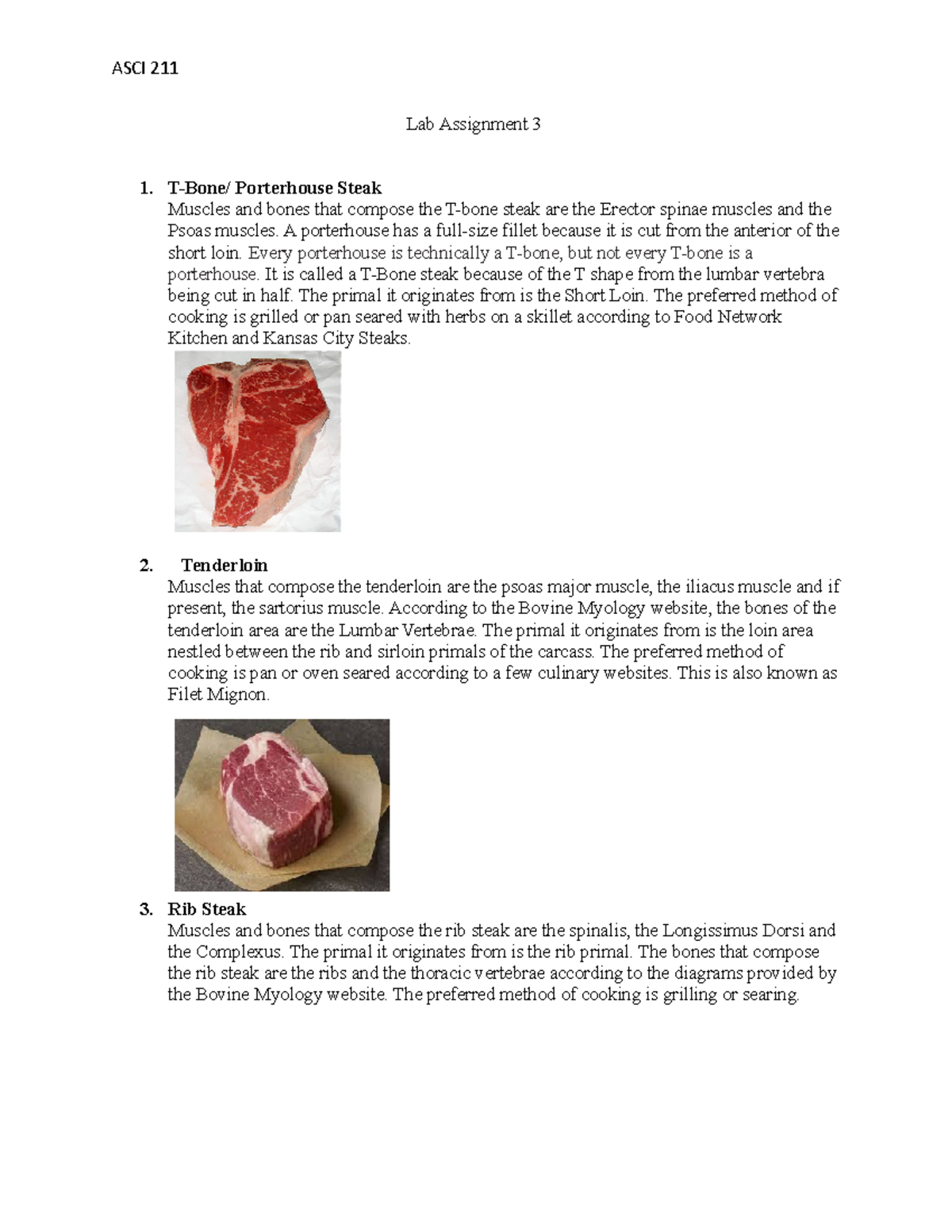 beef facts meat science assignment answer key