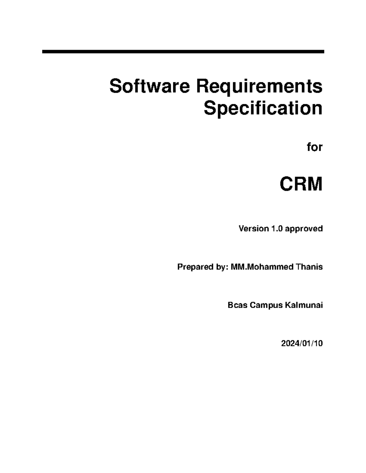 SRS template-IEEE - Software Requirements Specification for CRM Version ...