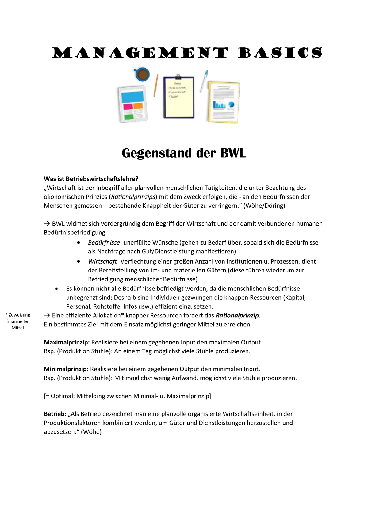 MB Zusammenfassung Pdf - Management Basics Gegenstand Der BWL Was Ist ...