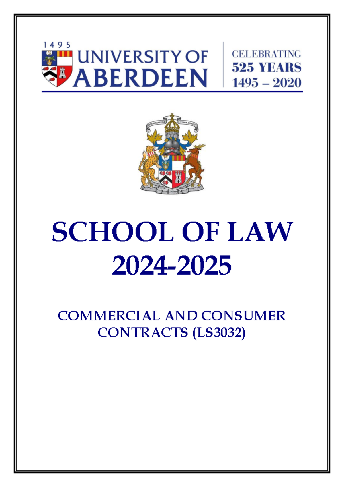 LS3032 Advocacy Pack 2024-25 - SCHOOL OF LAW 2024 - 2025 COMMERCIAL AND ...