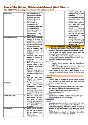 Nursing Care Related to Psychological and Physiologic Changes of ...