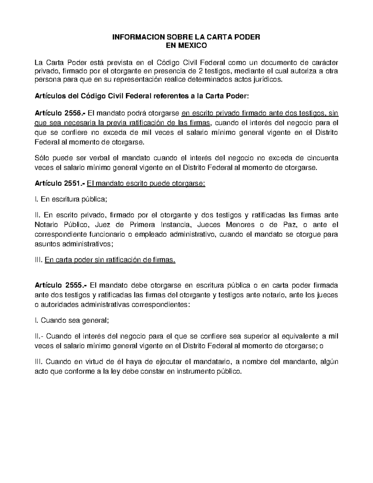 Formato-carta poder - INFORMACION SOBRE LA CARTA PODER EN MEXICO La ...
