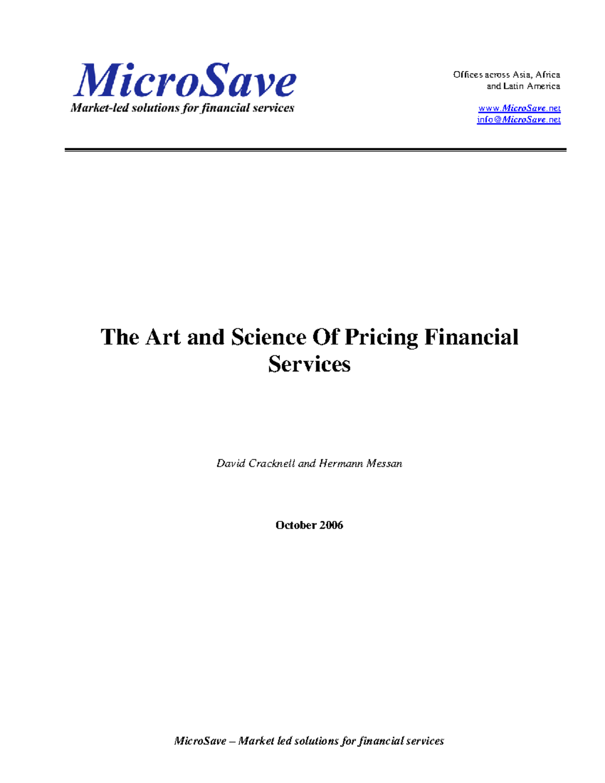 The Art and Science of Pricing Financial Services - Offices across Asia ...