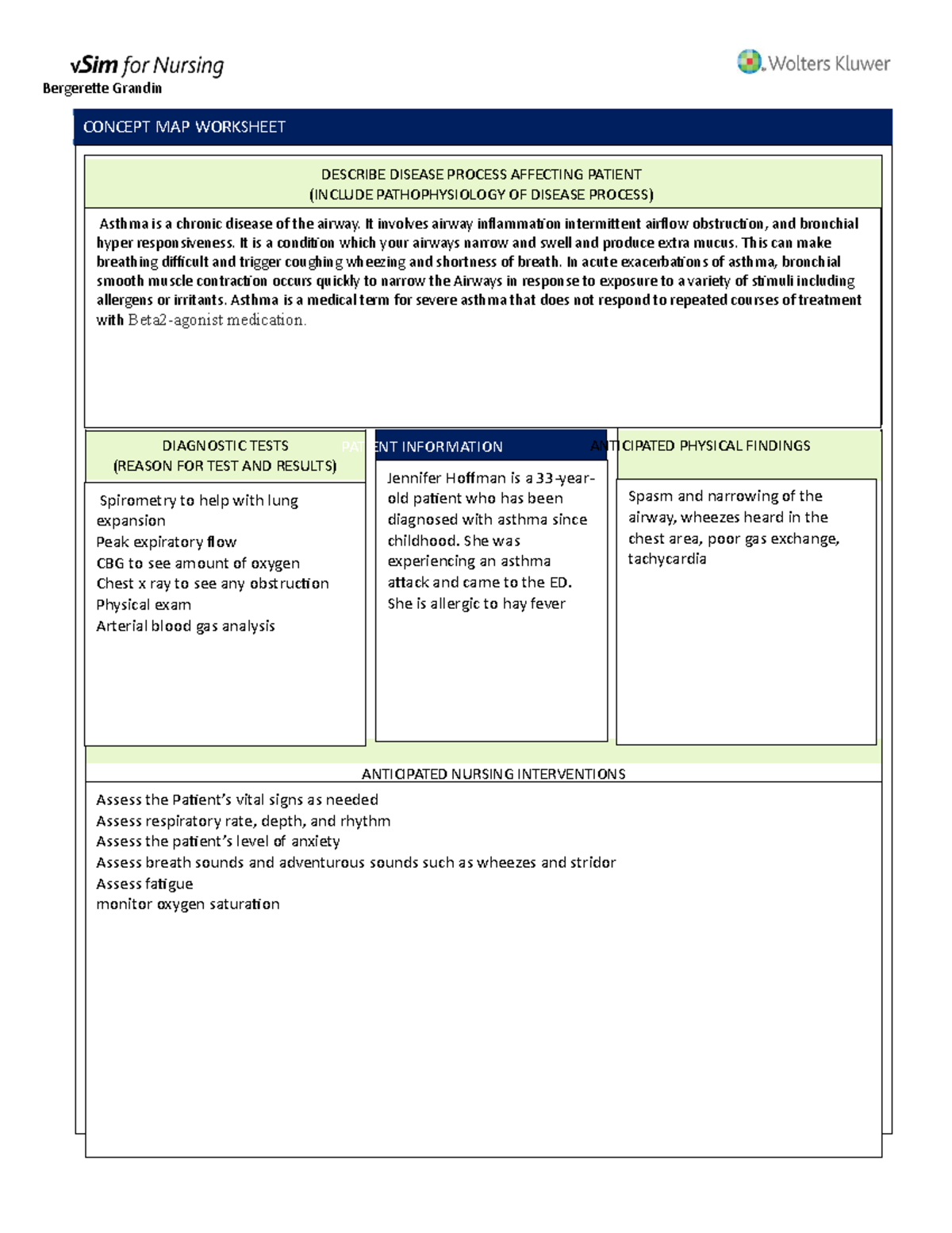 Vsim for jennifer Bergerette - Bergerette Grandin CONCEPT MAP WORKSHEET ...