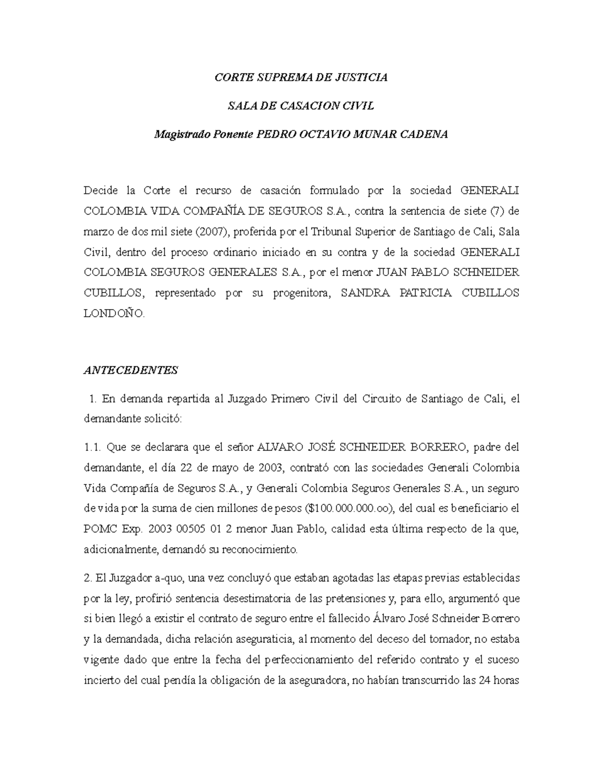 Análisis De La Sentencia De Comercial, CORTE SUPREMA DE JUSTICIA SALA ...