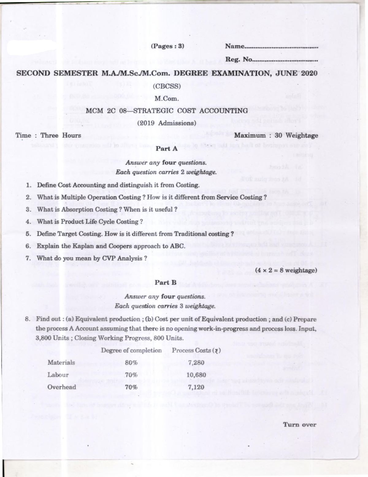 Strategic COST Accounting JUNE 2020 - Cost Accounting - Studocu
