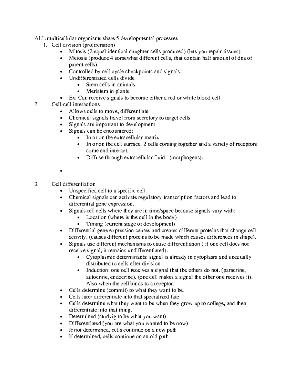 Chapter 21, part 1 - ALL multicellular organisms share 5 developmental ...