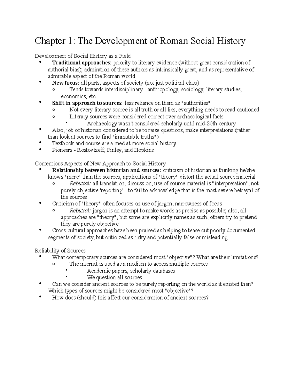Chapter 1 - Lecture notes 1 - Chapter 1: The Development of Roman ...