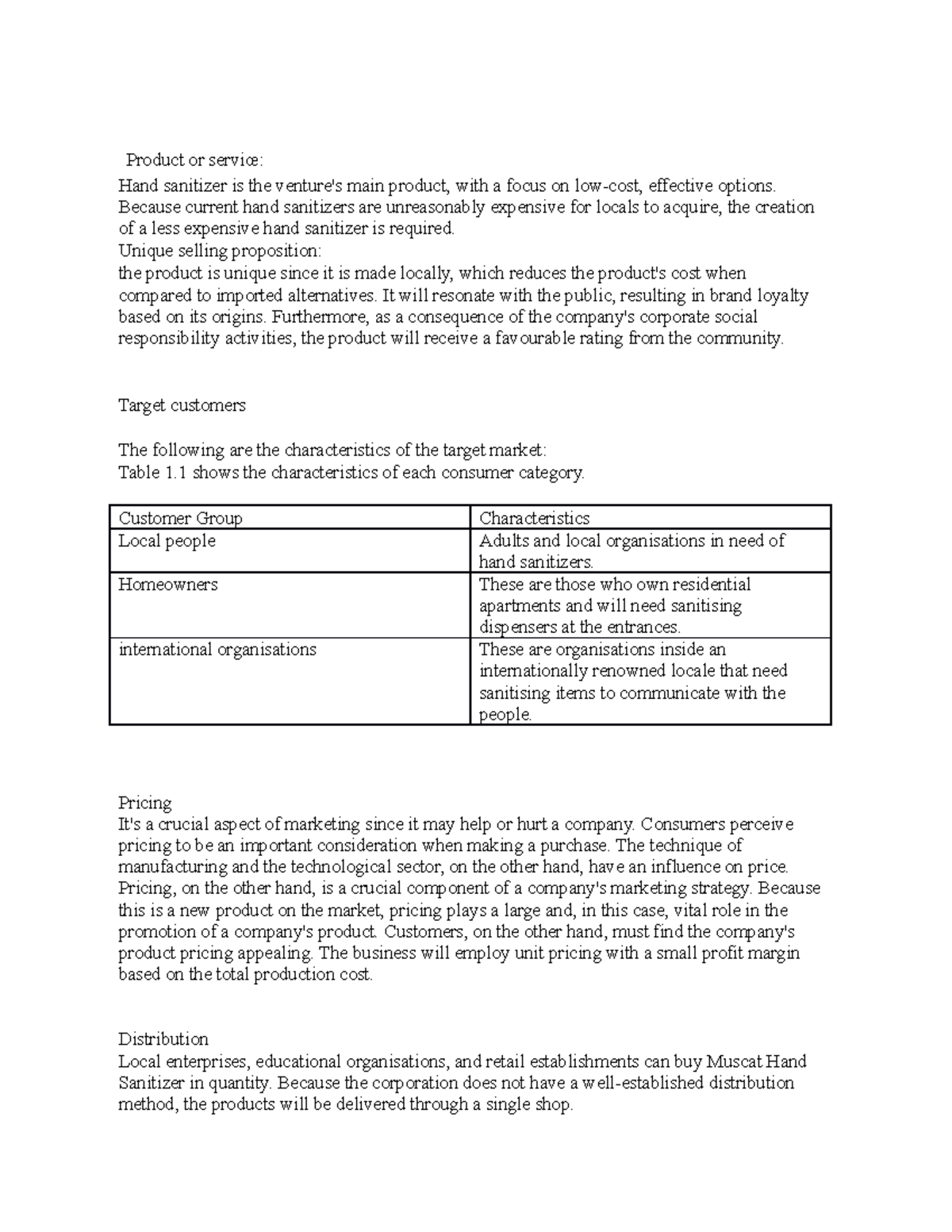 New Microsoft Word Document - Product or serviœ: Hand sanitizer is the ...
