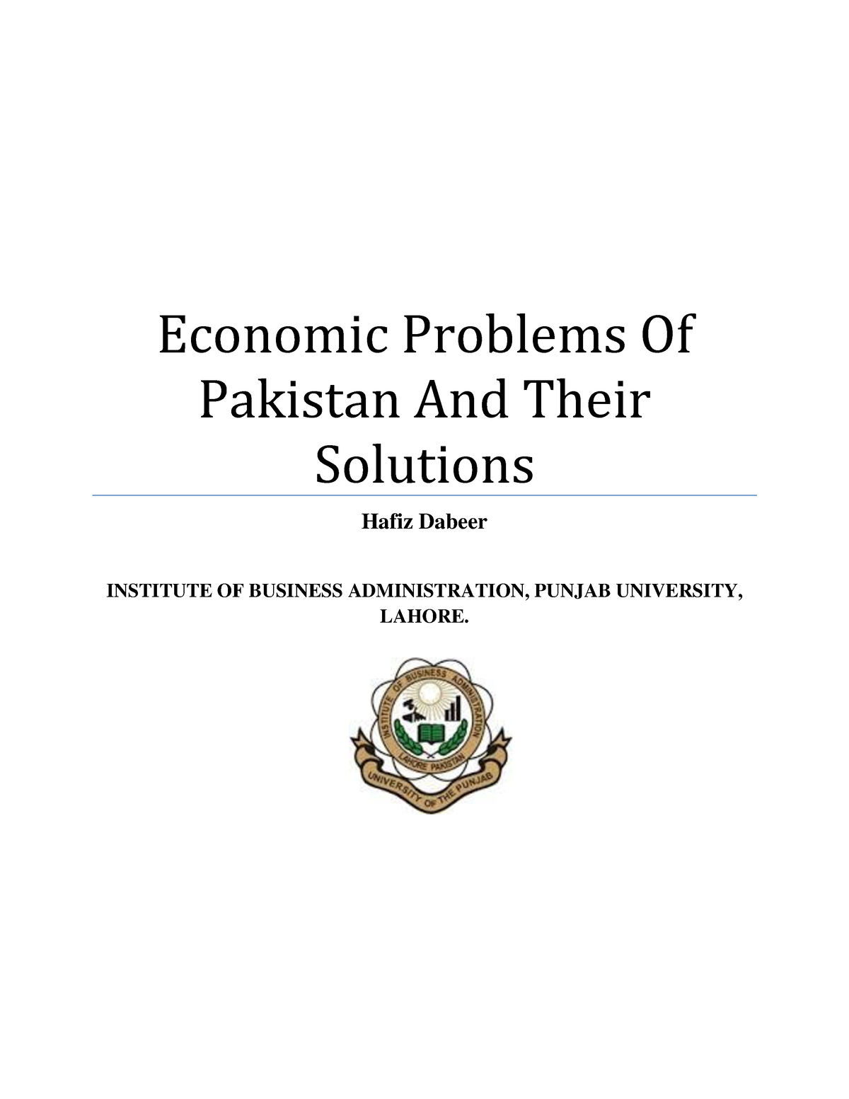 economics research paper topics in pakistan