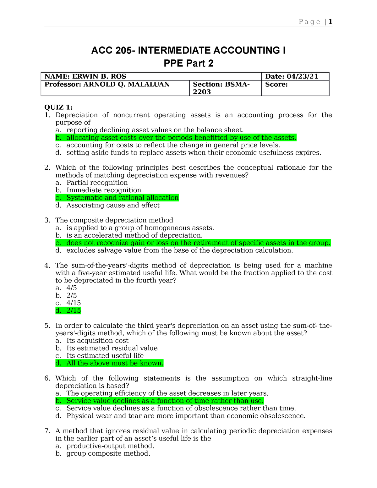 QUIZ PPE PART 2 ROS Xfhbx Xfb ACC 205 INTERMEDIATE ACCOUNTING I   Thumb 1200 1553 