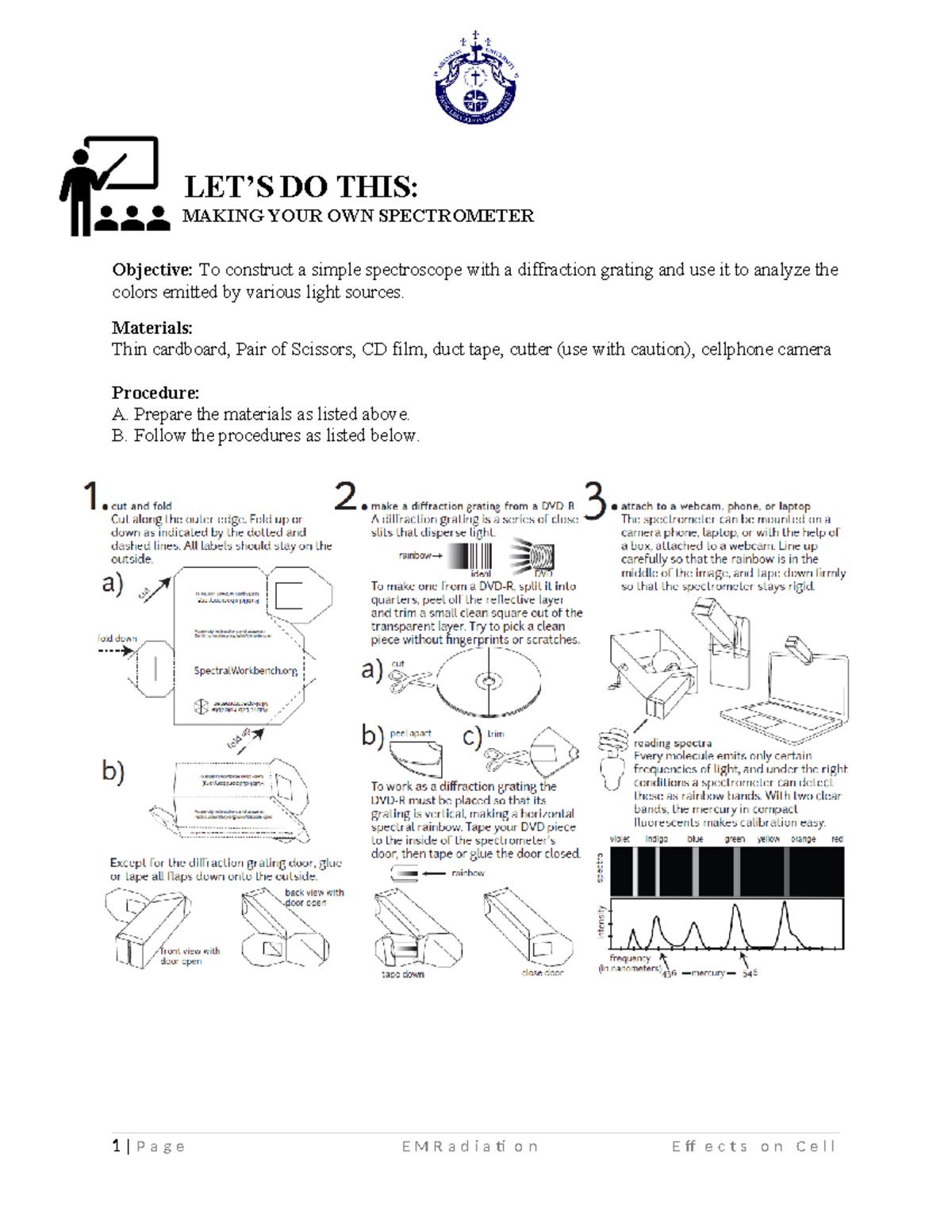 Lets Do It (Making your own spectrometer) - Political Science - LET’S ...