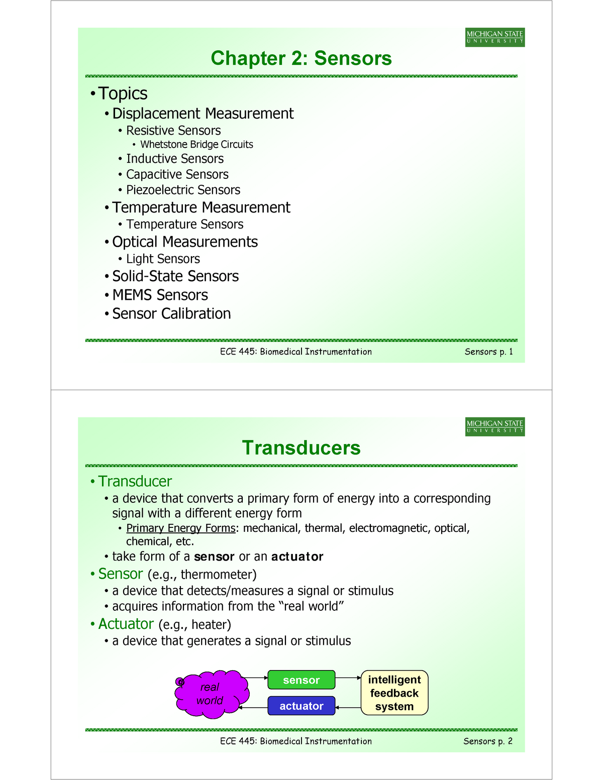 4-Sensors Ch2-PPT - Lecture Notes 1-2 - Chapter 2: Sensors Topics ...