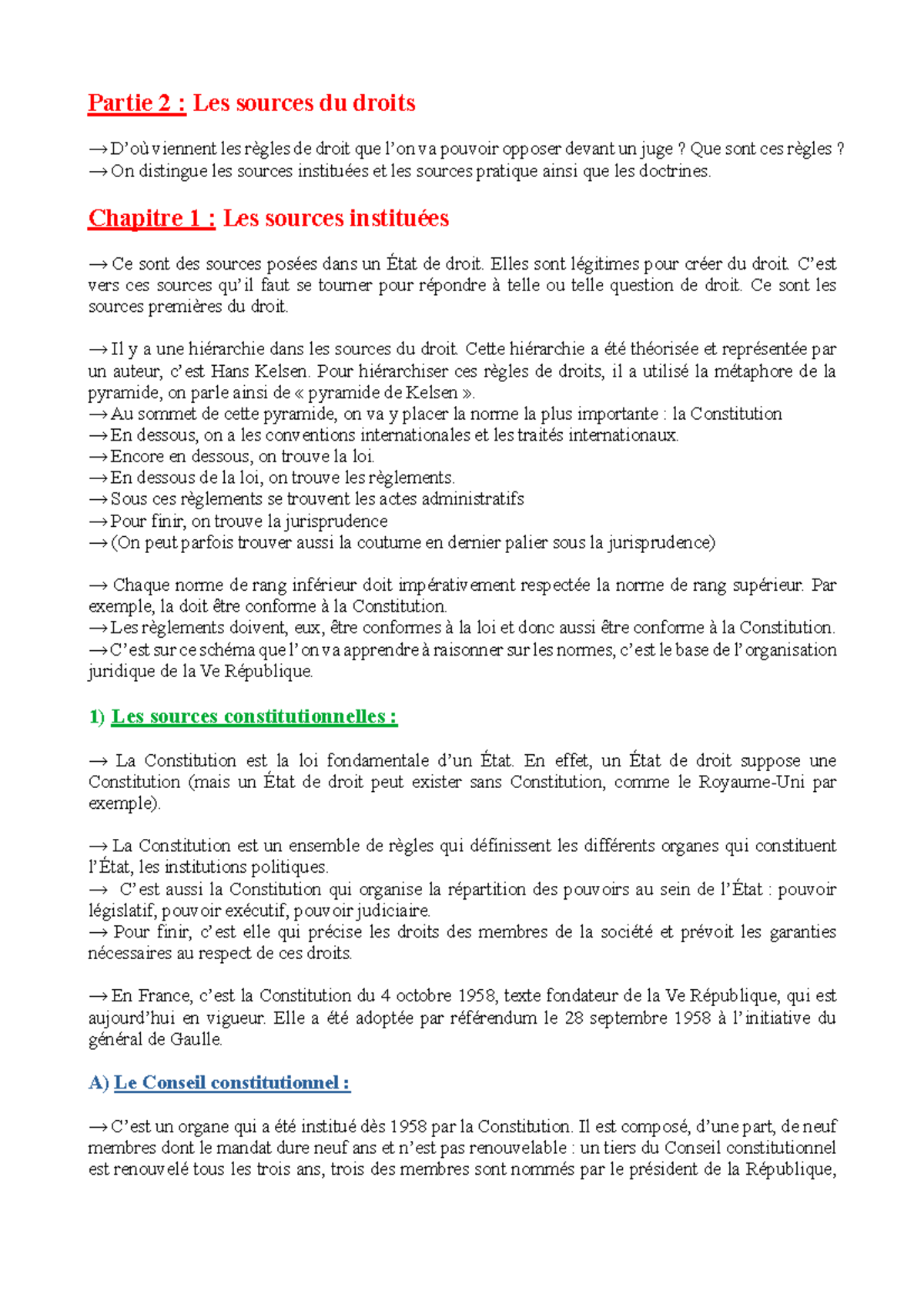 Chapitre 5 - Introduction au droit. - Partie 2 : Les sources du droits ...