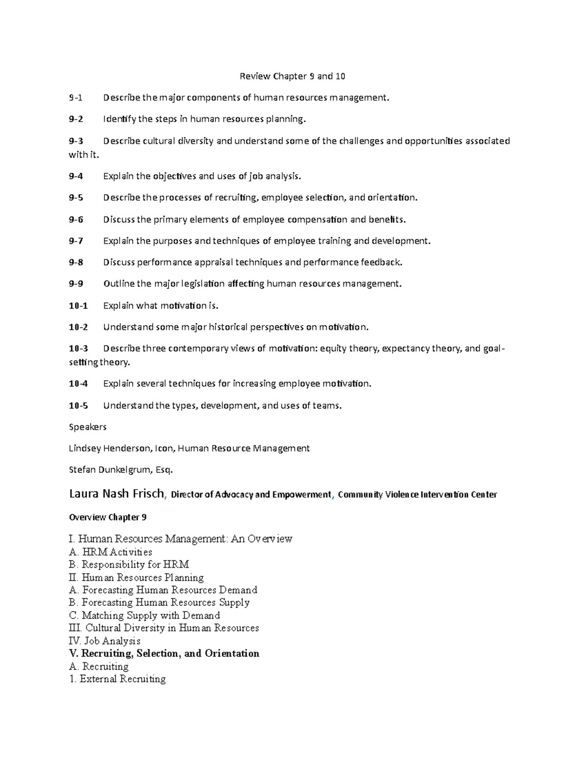 Review Exam 2, Chapters 9,10 and 11 - Review Chapter 9 and 10 9-1 ...