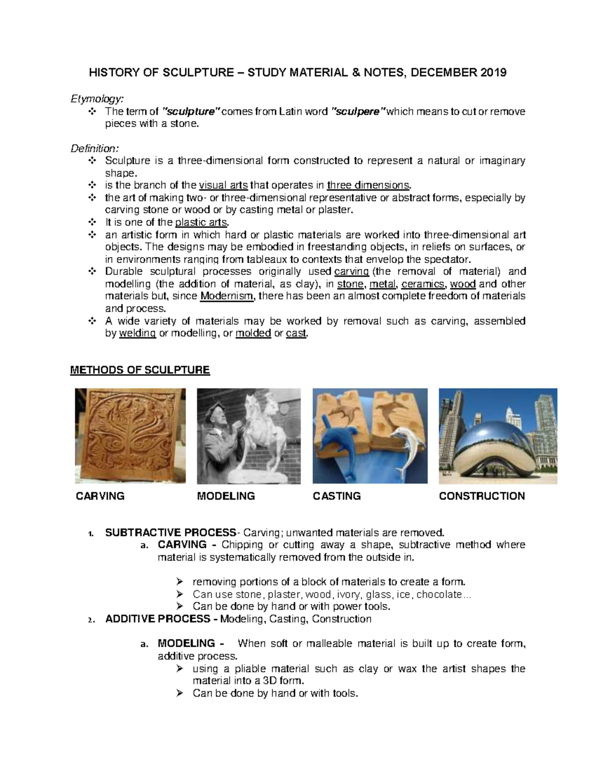 History of Sculpture and Examples HISTORY OF SCULPTURE STUDY