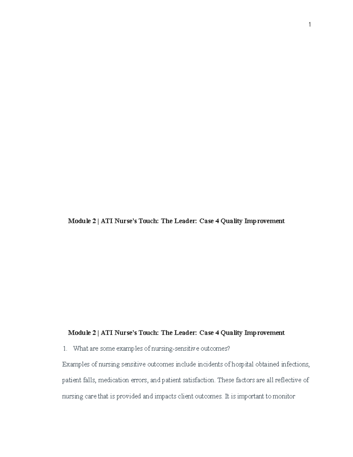 ati the leader case study 2 quizlet