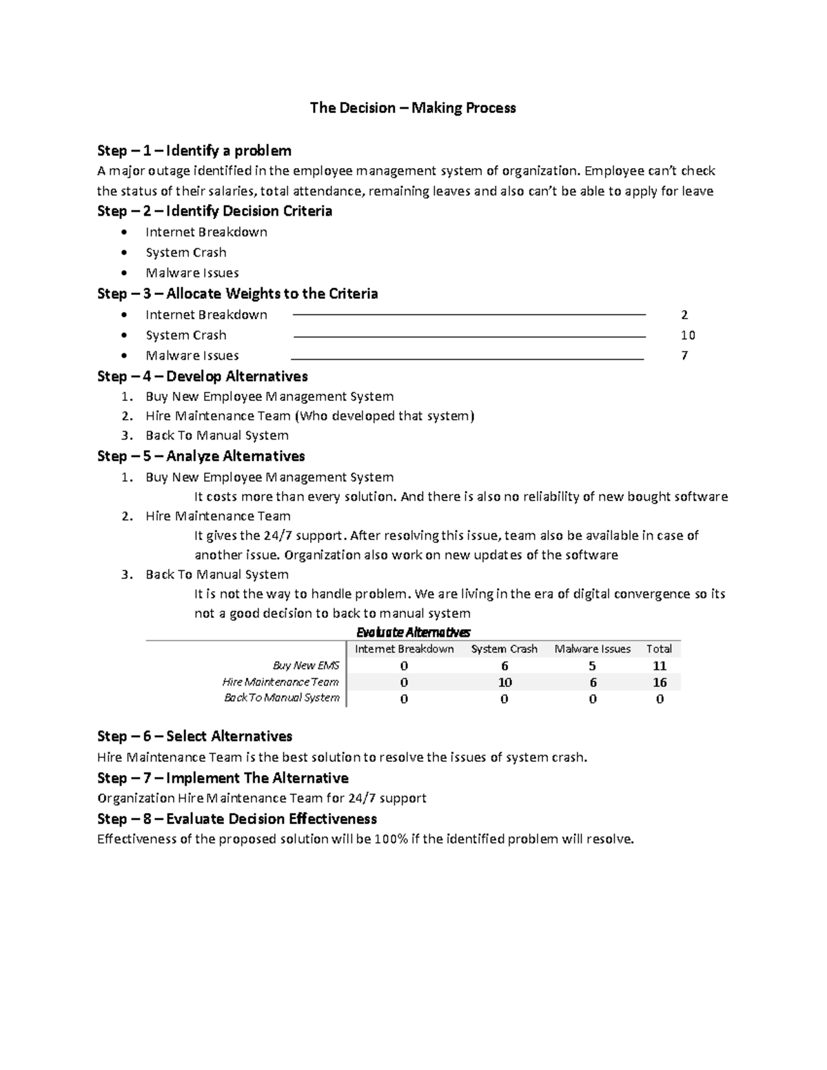 Decision - Making - The Decision – Making Process Step – 1 – Identify a ...