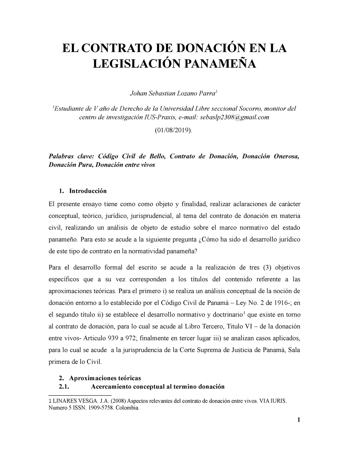 EL Contrato DE Donación EN LA Legislación Panameña - EL CONTRATO DE DONACIÓN  EN LA LEGISLACIÓN - Studocu