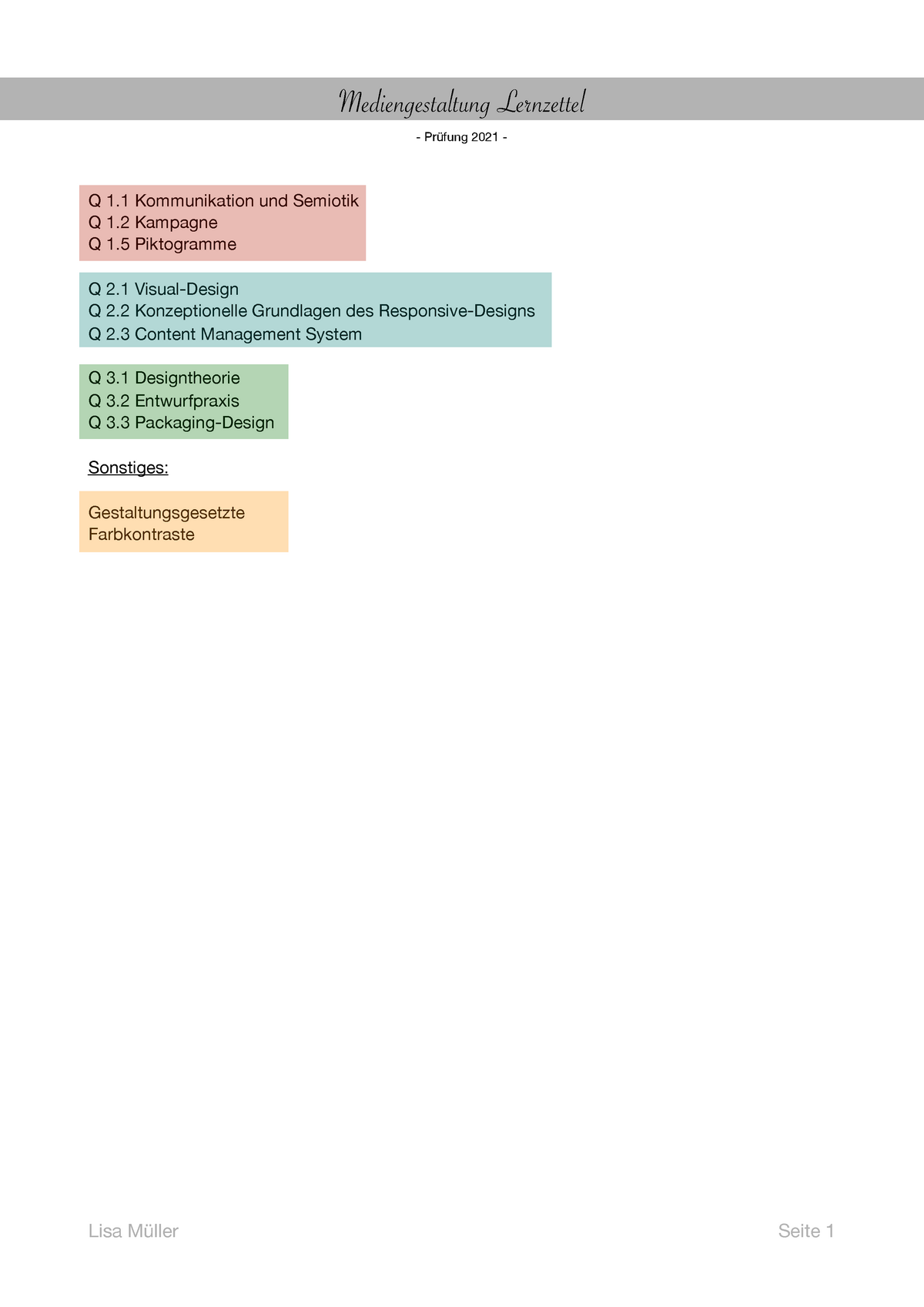 Geme Lernzettel Von Semiotik Bis Piktogrammen Mediengestaltung Lernzettel Prufung 2021 Q 1 1 Studocu